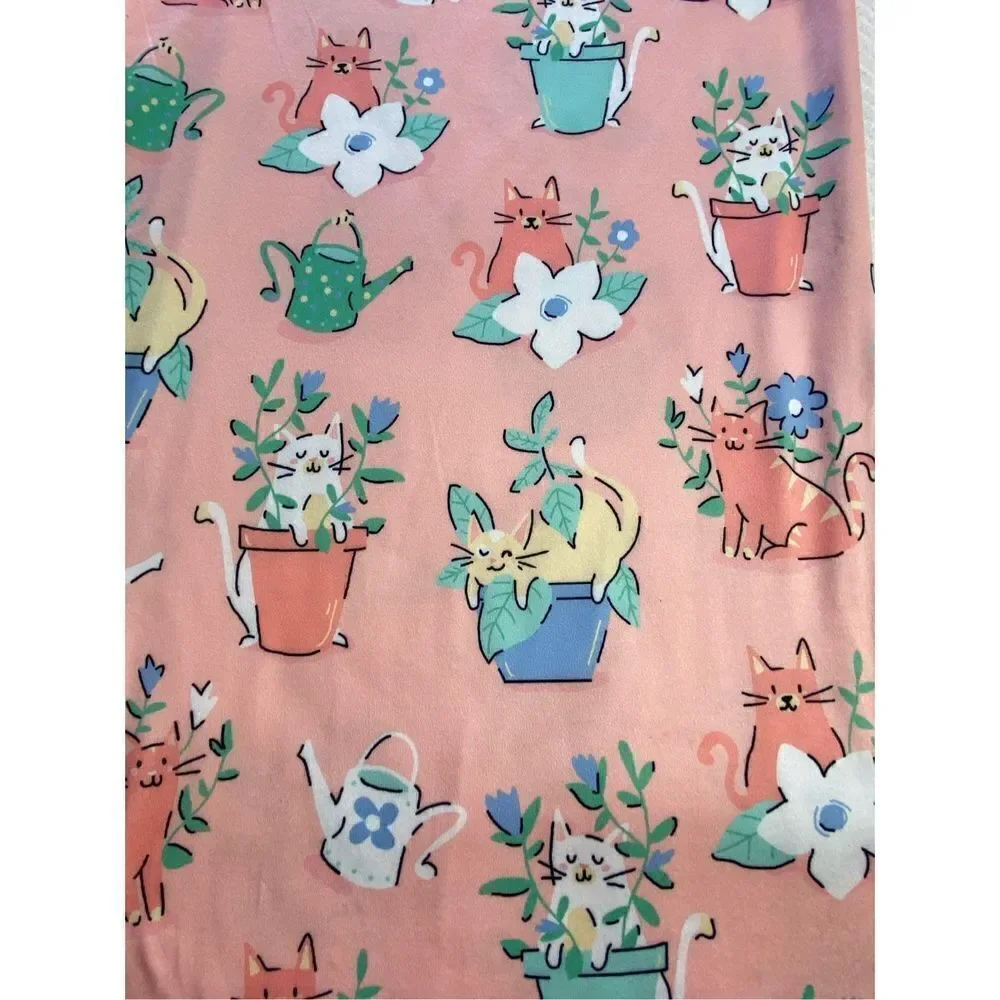 Nite Nite by Munki Munki Women’s 3X Cats in  Flower Pots Pajama Pants